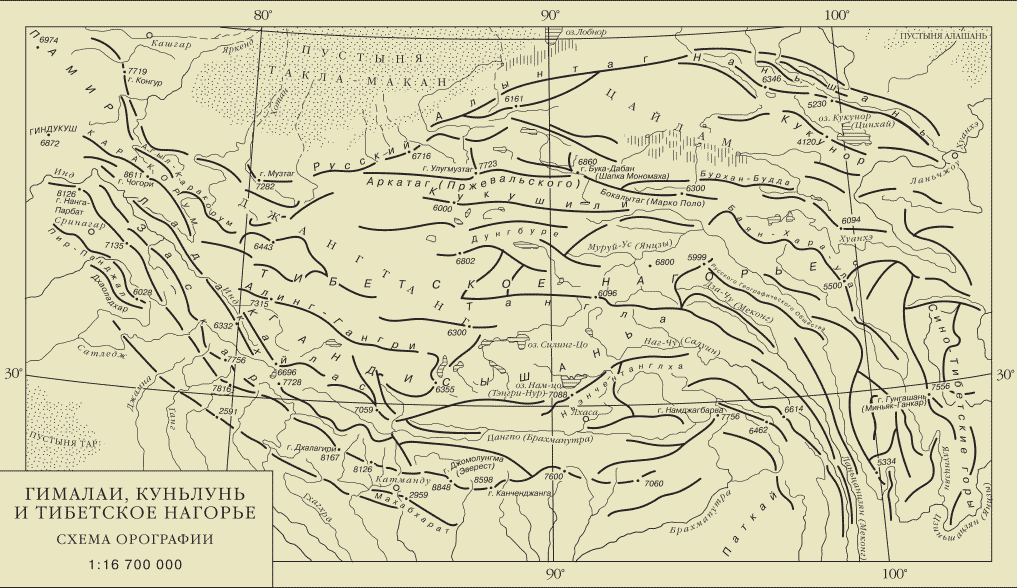 Горные системы гималаи на карте. Куньлунь Тибет на карте. Гималаи Тибет Тянь Шань на карте. Кунь Лунь на контурной карте. Куньлунь Нагорье на карте.